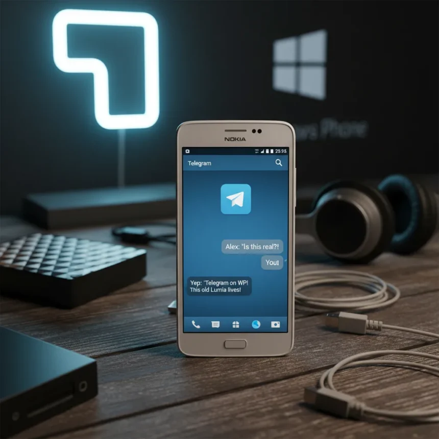 Telegram on Windows Phone revives dead hardware — AI-generated illustration