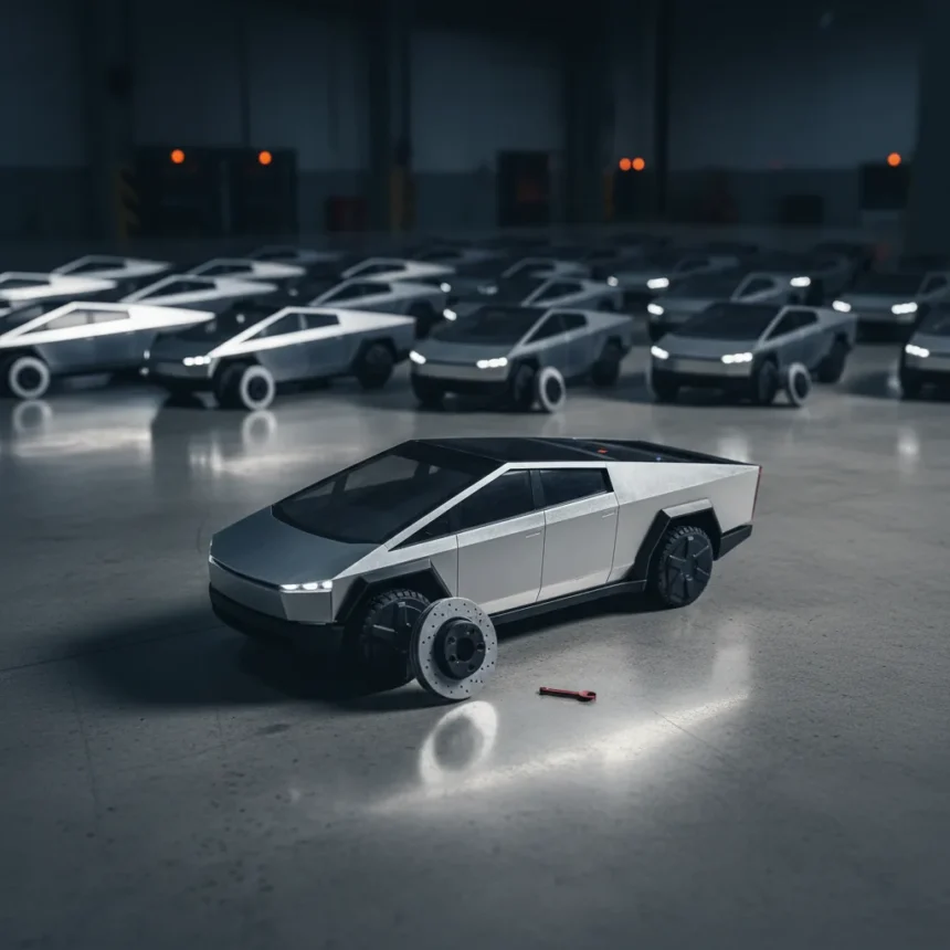 Tesla's Budget Cybertruck Recall Exposes a Bigger Problem — AI-generated illustration