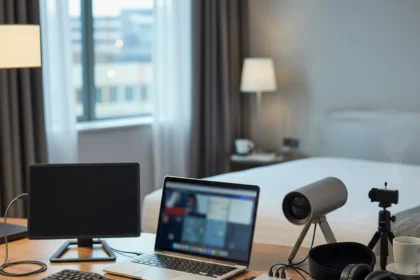 Travel tech essentials for trade shows: what actually works — AI-generated illustration