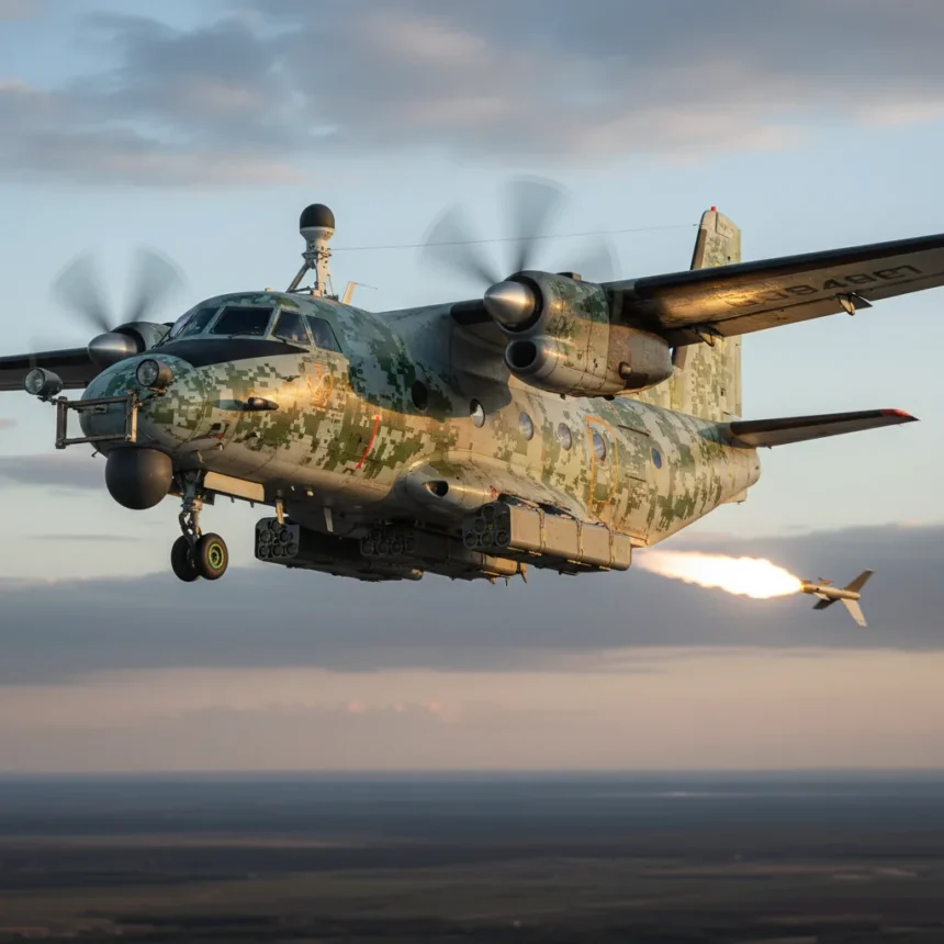 Ukraine's An-28 drone hunter redefines low-cost air defense — AI-generated illustration