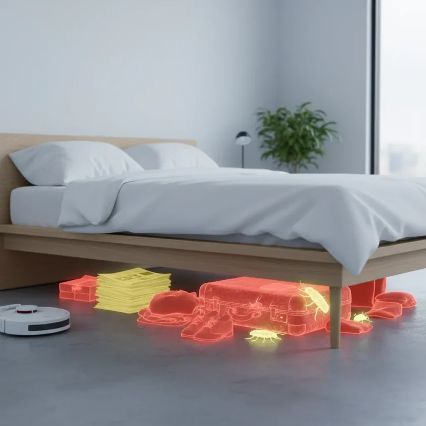 What you shouldn't store under your bed to prevent pest infestations — AI-generated illustration