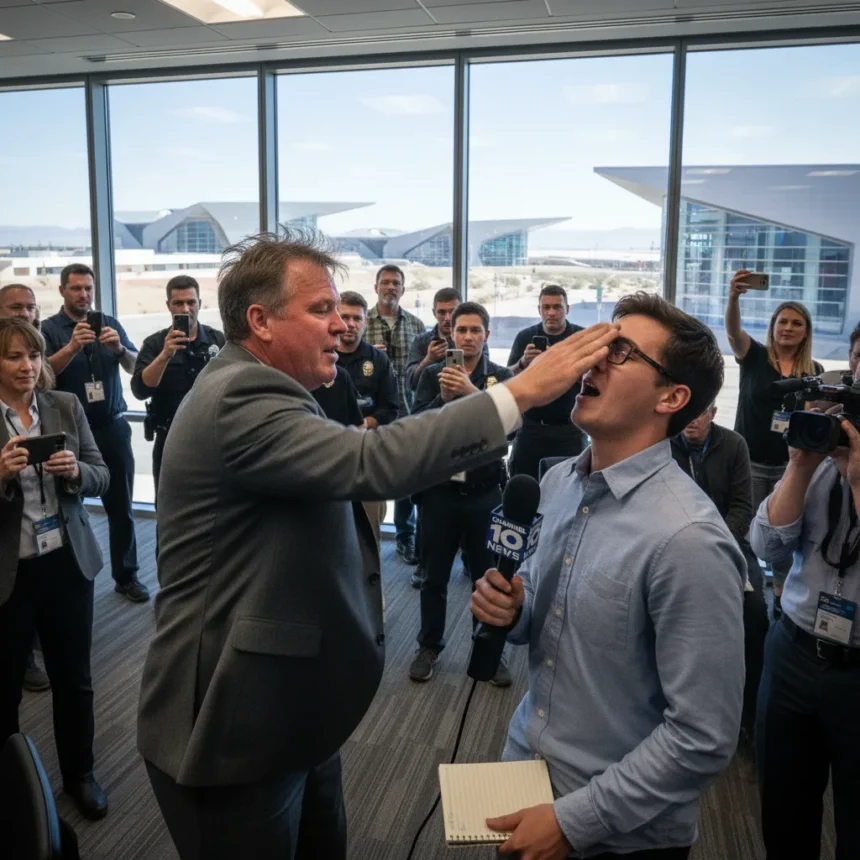 Utah AI data center debate turns violent as senator slaps reporter — AI-generated illustration