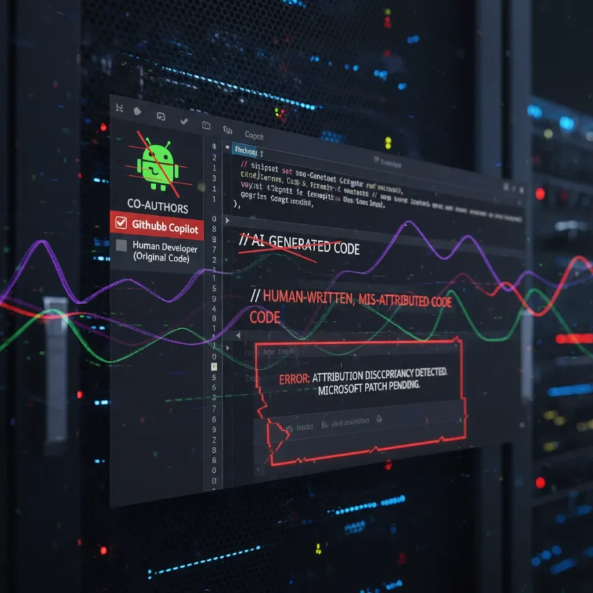 VS Code's Copilot credit bug shows AI attribution's messy reality — AI-generated illustration