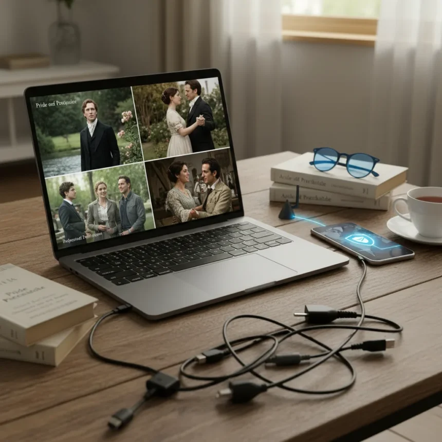 How to watch Pride and Prejudice online from anywhere — AI-generated illustration
