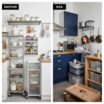 Wayfair's small-kitchen storage solutions beat IKEA's cramped approach