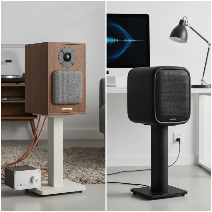 Wharfedale and Fyne Audio's curved speakers offer passive vs active choice