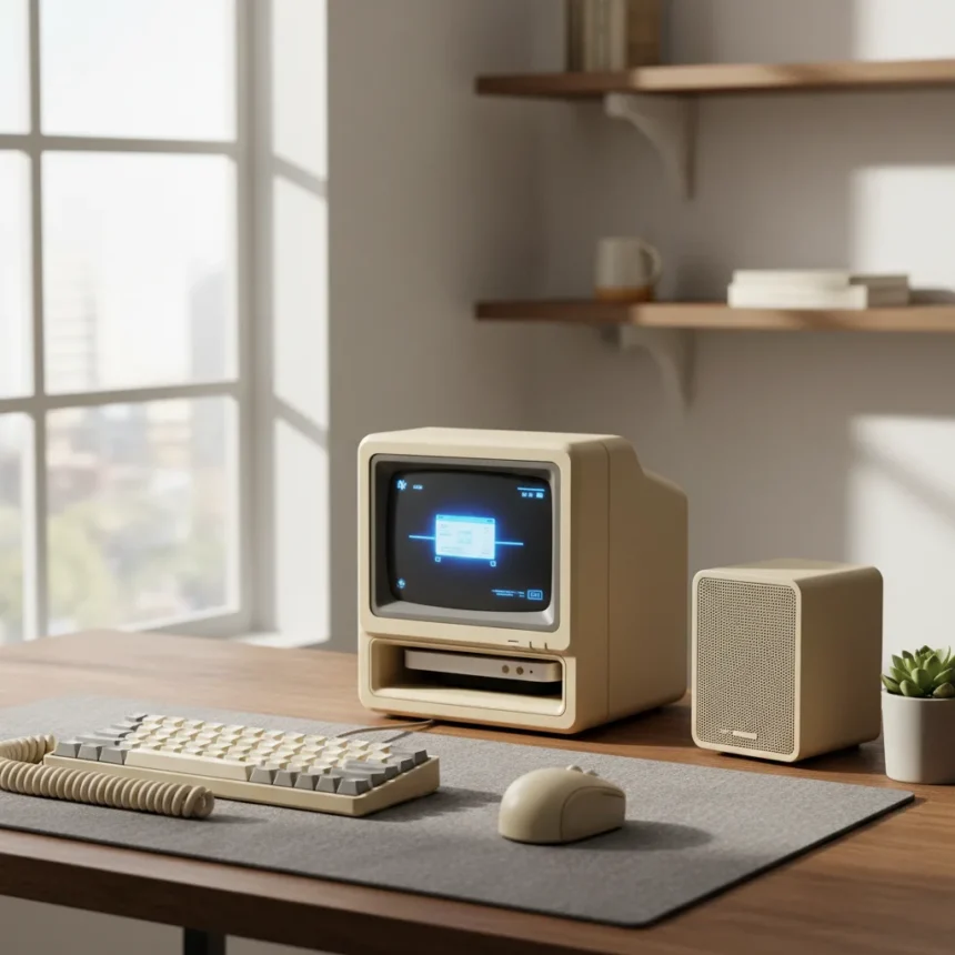 Wokyis M5 Retro Dock Transforms M4 Mac Mini Into Vintage Workspace — AI-generated illustration