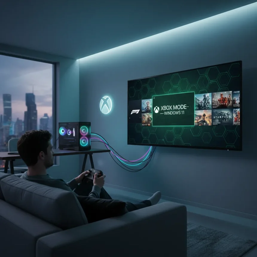 Xbox Mode brings console gaming to Windows 11 PCs — AI-generated illustration