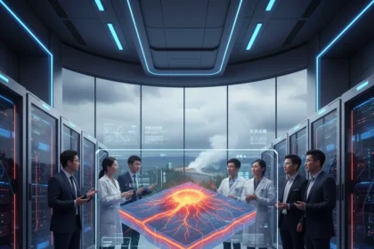 Chinese supercomputers solve Yellowstone's volcanic mystery — AI-generated illustration