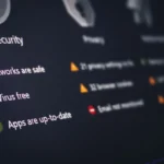 A security and privacy dashboard with its status.