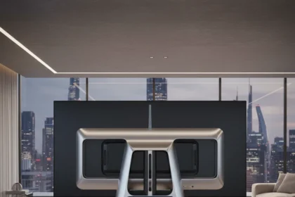Folding micro-LED TV returns as Bugatti luxury concept