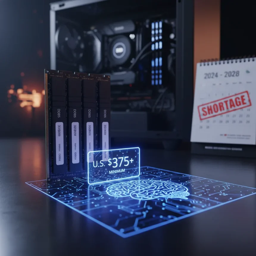 32GB DDR5 RAM prices hit $375 minimum as AI shortage bites