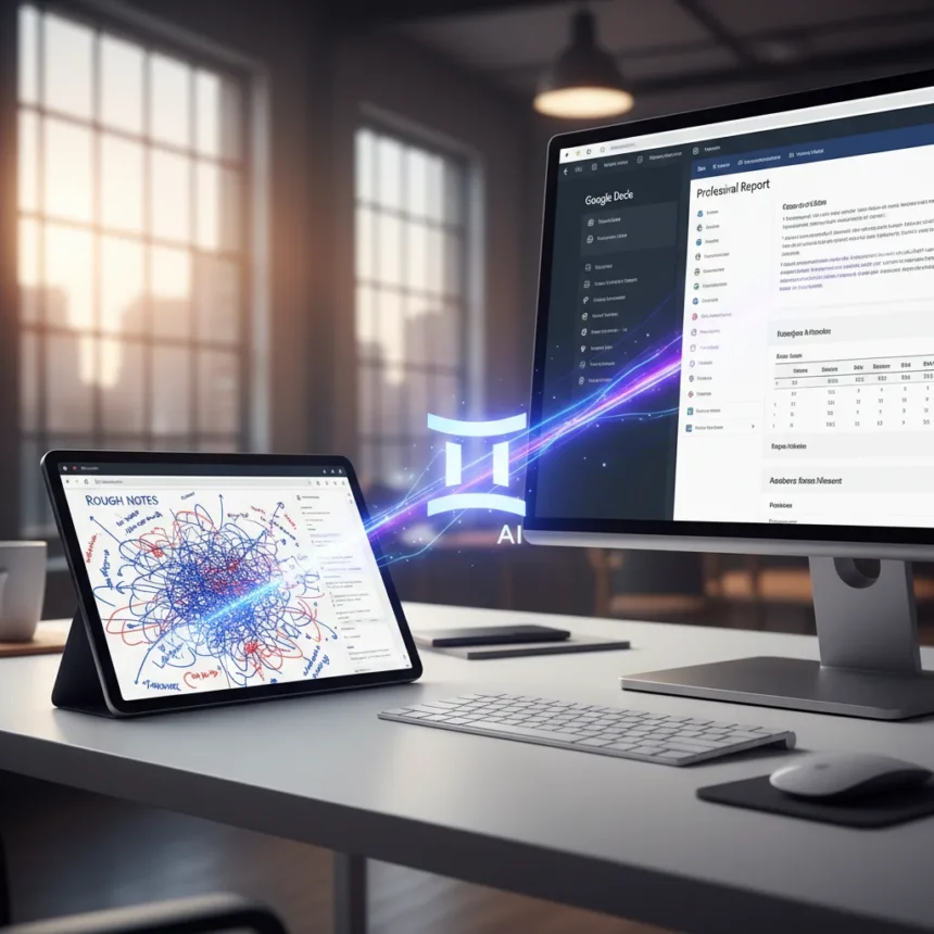 Gemini transforms rough Google Docs notes into polished reports