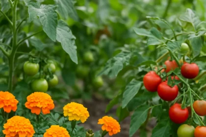 Companion planting with marigolds for pest-free vegetable gardens