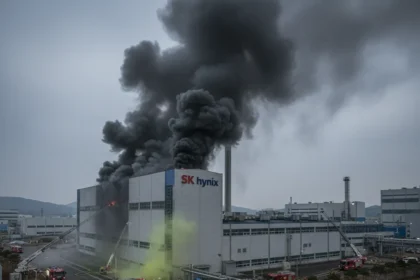SK hynix fire and toxic gas leak halts Cheongju campus