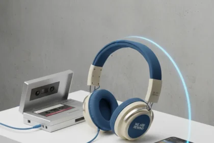 We Are Rewind retro Bluetooth headphones bridge cassette and smartphone